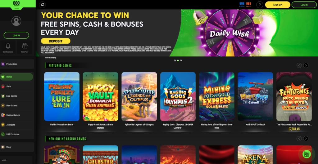 888 casino homepage